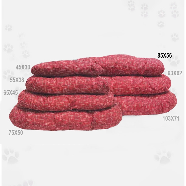 Cuscino per Cani e Gatti Nasonero con Impunture Colore Rosso 85x56cm